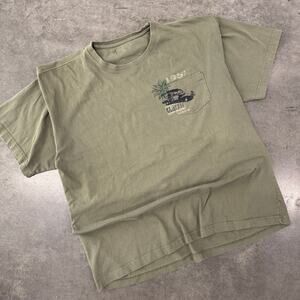 Vintage Y2K Classic Car Dockers Pocket Tee Olive Graphic Short Sleeve XXL